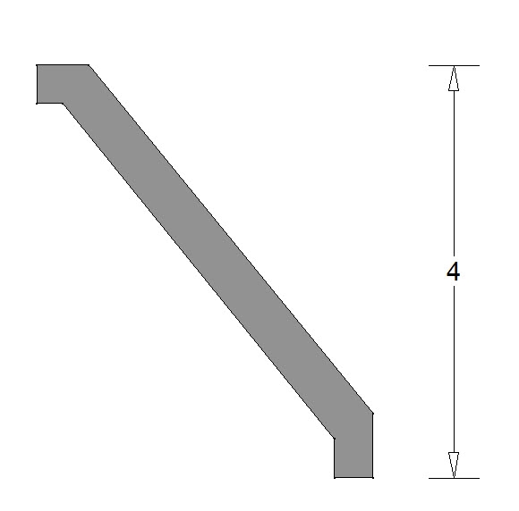 SHAKER Crown Molding 4 Tall Crown   MSHAKERCROWN4 2T 